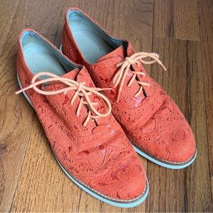 Cole Haan Orange Wingtip Loafers